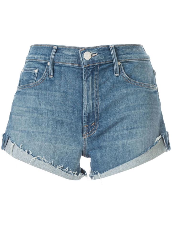 Mother Flip Denim Shorts - Blue