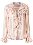 See By Chloé Striped Ruffle Blouse - Multicolour