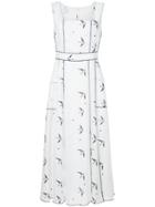 Gül Hürgel Bird Print Flared Dress - White