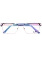 Cazal - Enamelled Rectangle Frame Glasses - Women - Acetate/titanium - 53, Blue, Acetate/titanium