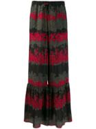 Red Valentino Floral Flared Trousers - Black