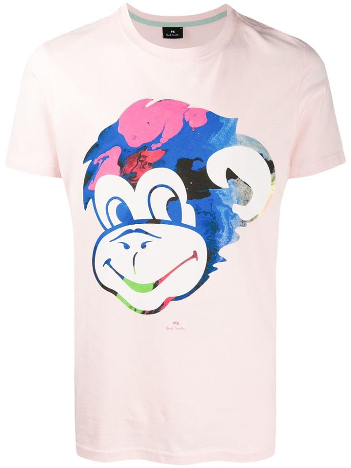 Ps Paul Smith Monkey Graphic Print T-shirt - Pink