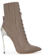 Casadei Techno Blade Lace-up Ankle Boots - Grey