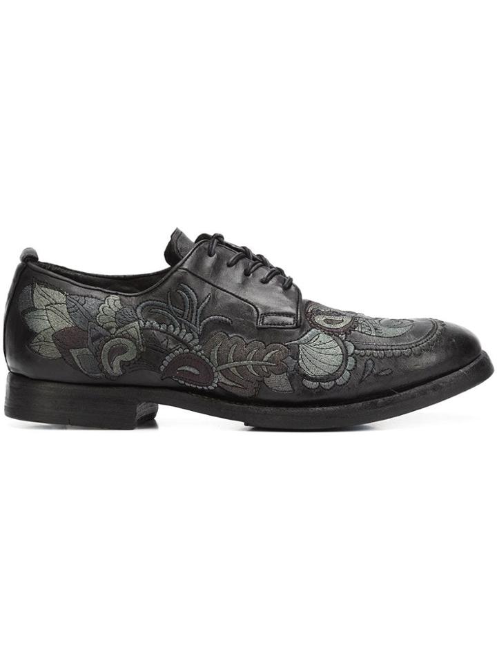 Sartori Gold Embroidered Derby Shoes - Black