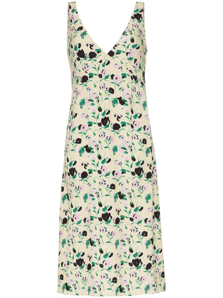 Plan C Floral Print Slip Dress - Yellow