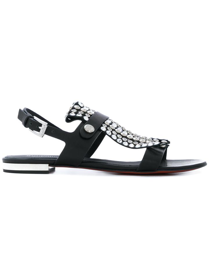 Baldinini Studded Open Toe Sandals - Black