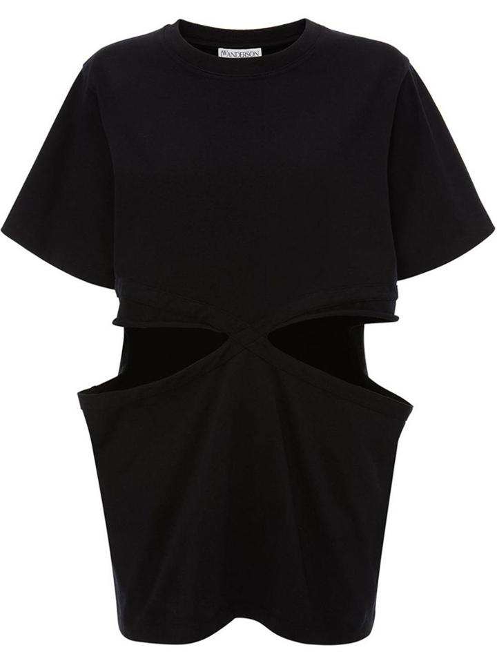 Jw Anderson Oversized Cut Out T-shirt - Black