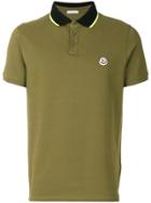 Moncler Contrast Collar Polo Shirt - Green