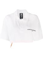 Mia-iam Logo Cropped Polo Shirt - White