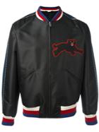 Gucci Panther Embroidery Satin Jacket - Black