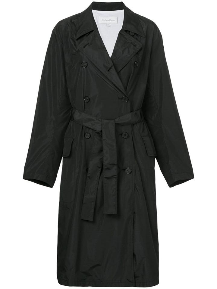 Ck Calvin Klein Belted Lightweight Raincoat - Black