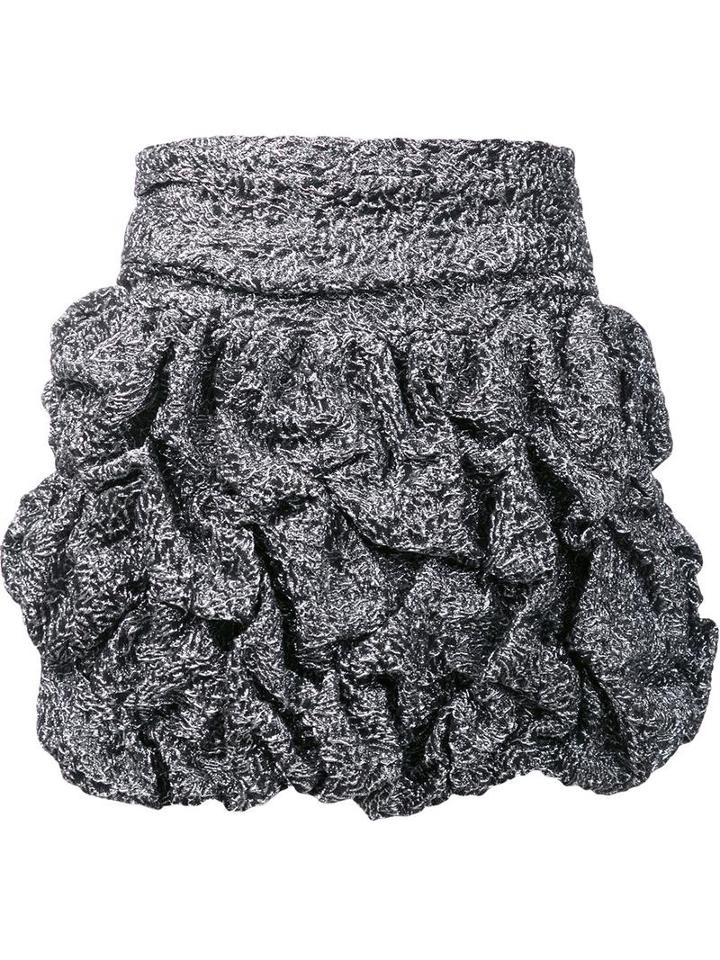 Faith Connexion Ruffled Design Brocade Skirt, Women's, Size: Medium, Grey, Viscose/cotton/polyester/synthetic Enamel