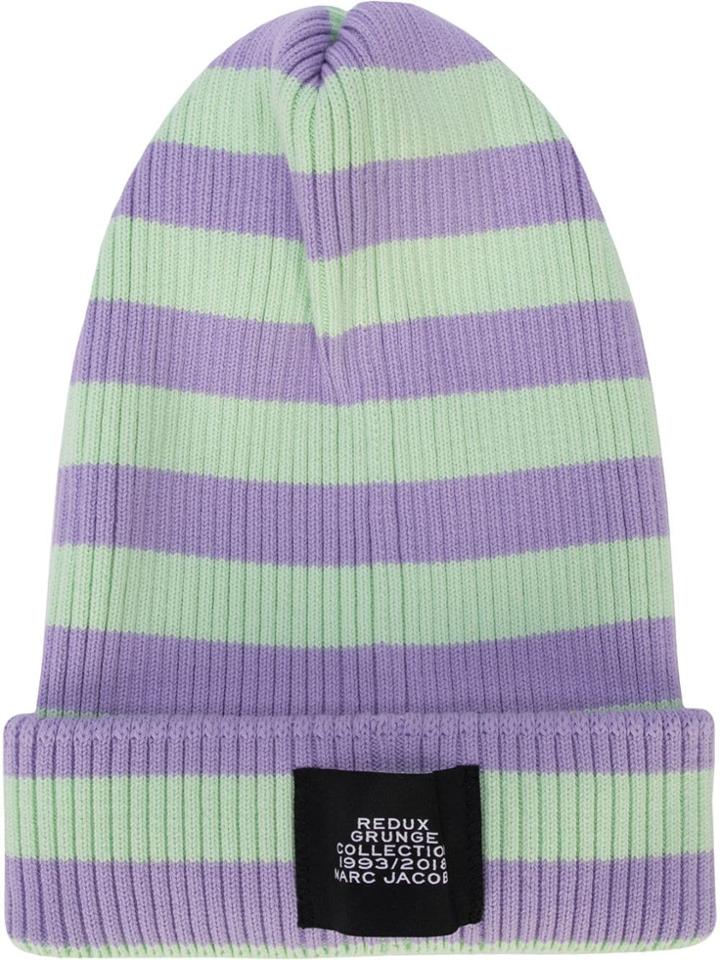 Marc Jacobs Stripe Beanie Hat - Green