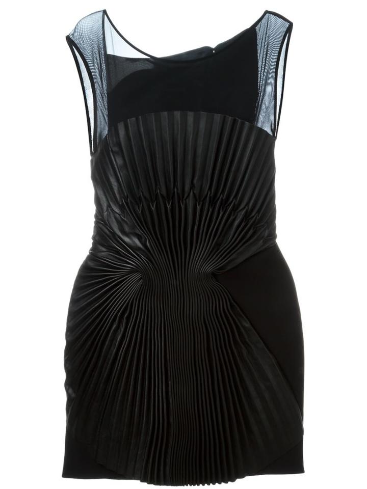 Jay Ahr Pleated Panel Dress, Women's, Size: 38, Black, Elastodiene/nylon/polyester/spandex/elastane