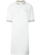 Nicopanda Polo Shirt Dress, Women's, Size: M, White, Cotton/polyester