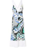 Emilio Pucci Embellished Printed-panel Midi Dress - Multicolour