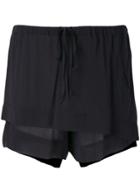 Lost & Found Ria Dunn Sheer Layered Front Shorts - Black