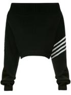 Monse Stripe-trimmed Cropped Sweater - Black