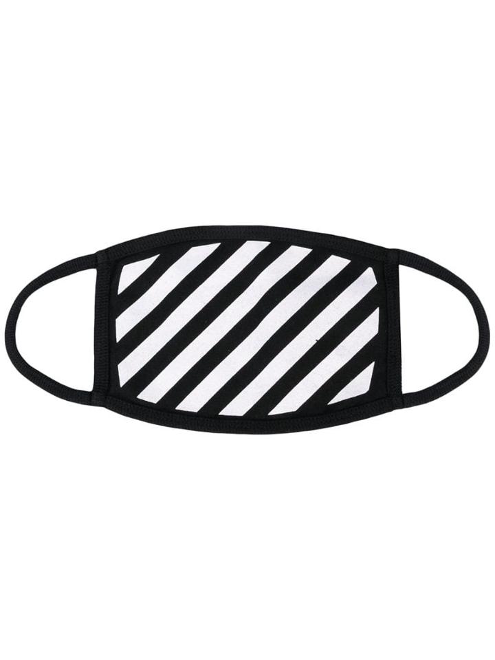 Off-white Diagonal Stripe Mask - Black