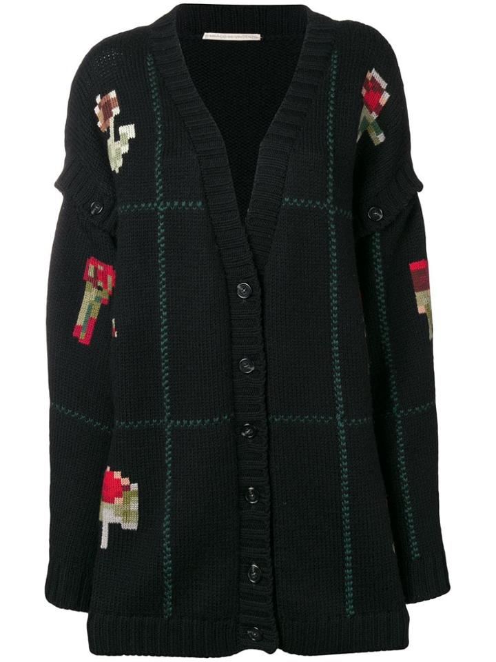 Marco De Vincenzo Fiori Oversized Cardigan - Black
