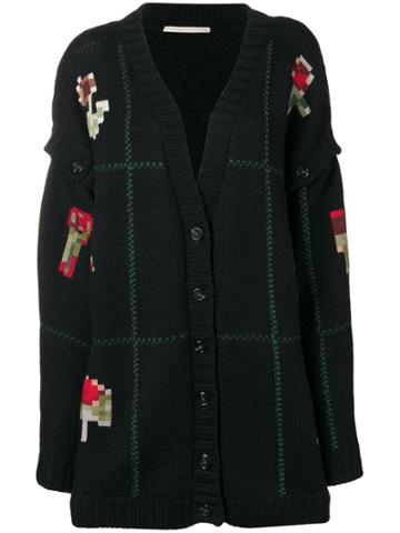 Marco De Vincenzo Fiori Oversized Cardigan - Black