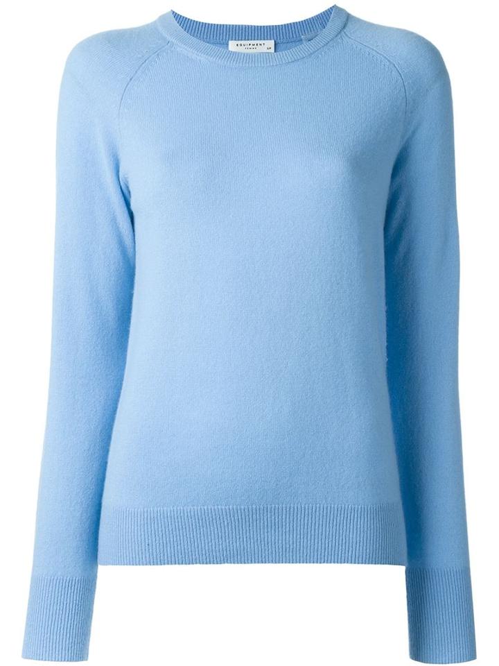 Equipment Crew Neck Sweater, Women's, Size: Small, Blue, Cashmere