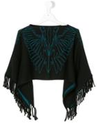 Marcelo Burlon County Of Milan Kids - Fringe Edge Shawl - Kids - Wool - One Size, Black