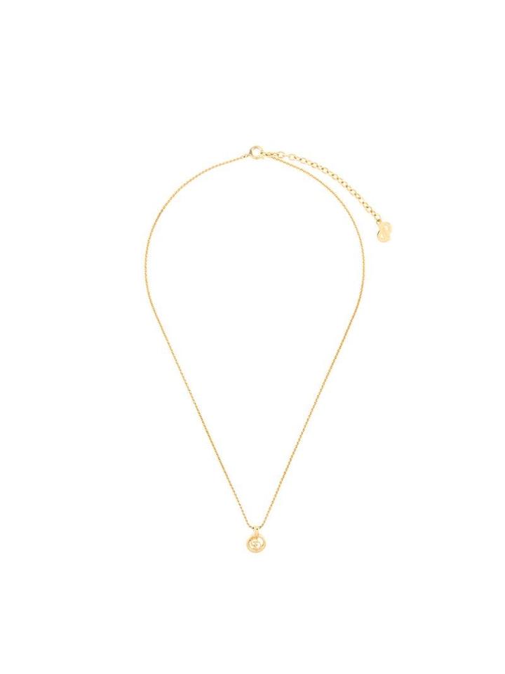 Christian Dior Pre-owned Cut-out Logo Pendant Necklace - Gold