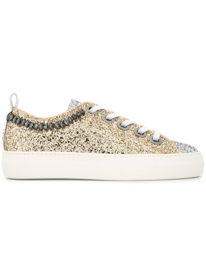 Nº21 Low-top Glitter Sneakers - Metallic