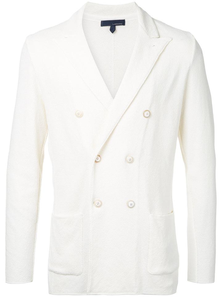 Lardini Soft Doubler-breasted Blazer, Men's, Size: Small, White, Cotton