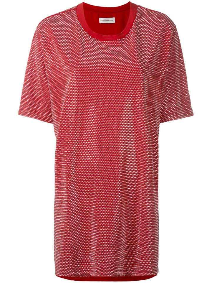 Faith Connexion - Loose-fit Studded T-shirt - Women - Cotton/aluminium - M, Red, Cotton/aluminium