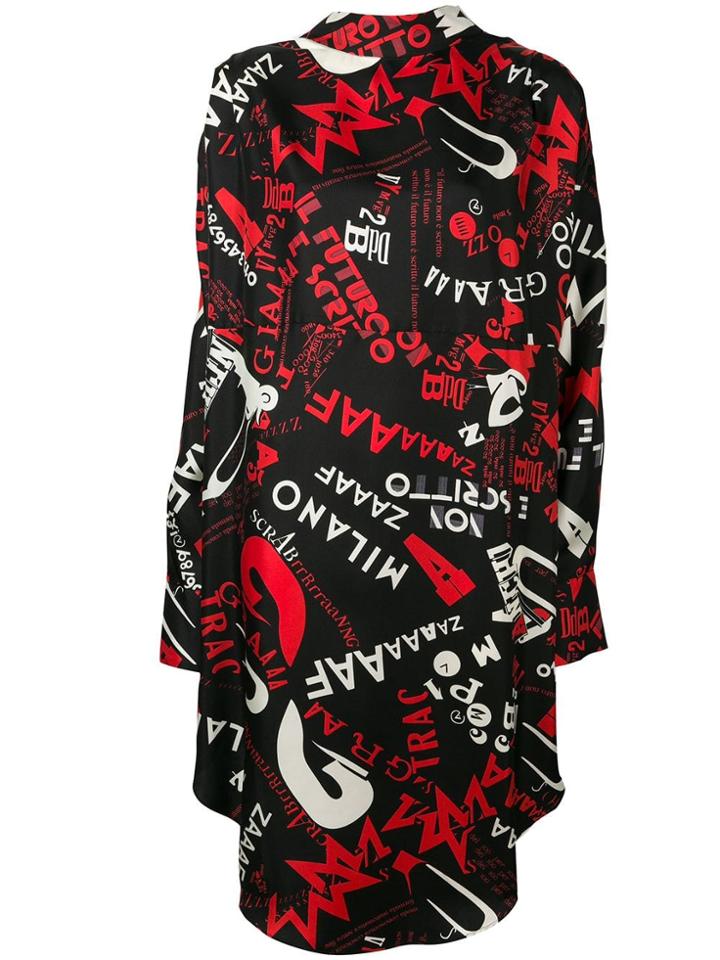Msgm Printed Dress - Black