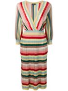 Elisabetta Franchi Striped Sweater Dress - Pink