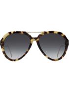 Fendi Eyewear Tortoise Shell Aviator Sunglasses - Brown