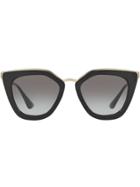 Prada Eyewear Cat Eye Frame Sunglasses - Black