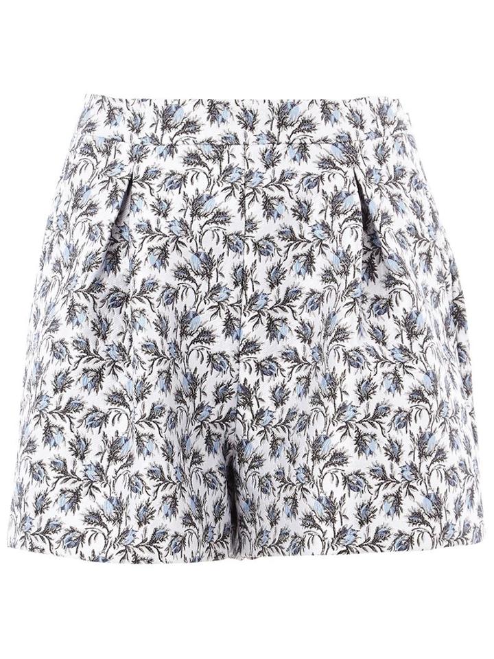 Giambattista Valli Floral Jacquard Shorts, Women's, Size: 38, White, Polyamide/polyester/acetate/cupro