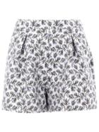 Giambattista Valli Floral Jacquard Shorts, Women's, Size: 38, White, Polyamide/polyester/acetate/cupro
