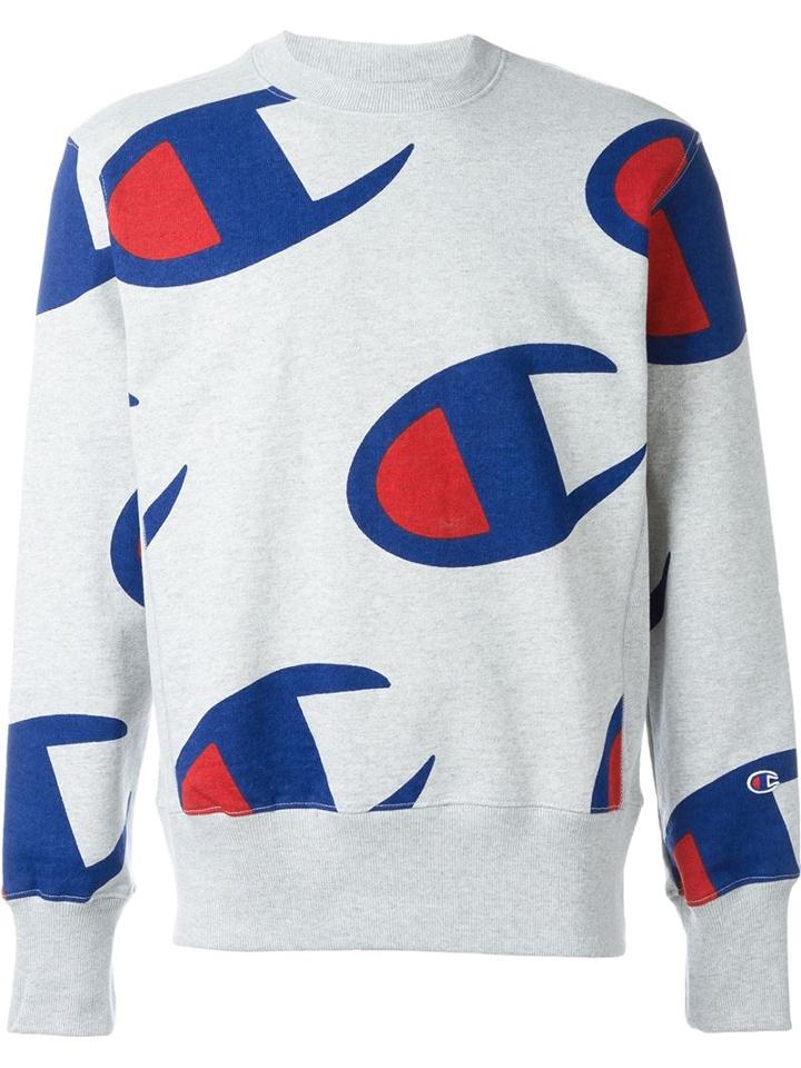 Champion Allover Logo Print Sweatshirt