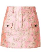 Prada Floral Jacquard Mini Skirt - Pink & Purple