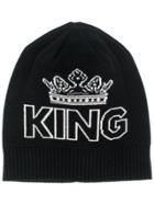 Dolce & Gabbana King Print Beanie Hat - Black