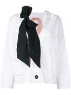No21 Bow Knitted Cardigan - White