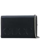 Gucci Logo Crossbody Bag, Women's, Black, Leather/metal