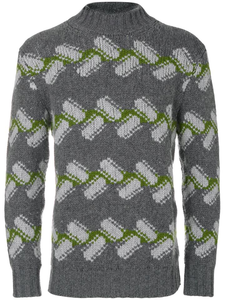 Drumohr Patterned Jumper - Grey