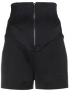 Esteban Cortazar Wool And Silk High Waisted Shorts - Black
