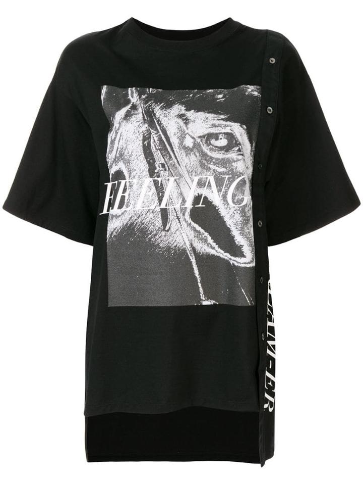 Christian Dada Combined Graphic Print Shirt - Black