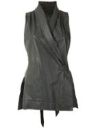Rick Owens Wrap Tank Top, Women's, Size: 44, Grey, Leather/cupro