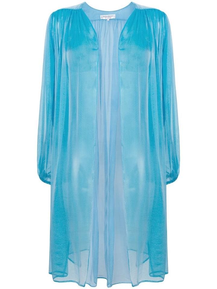 Yves Saint Laurent Pre-owned Sheer Open Blouse - Blue