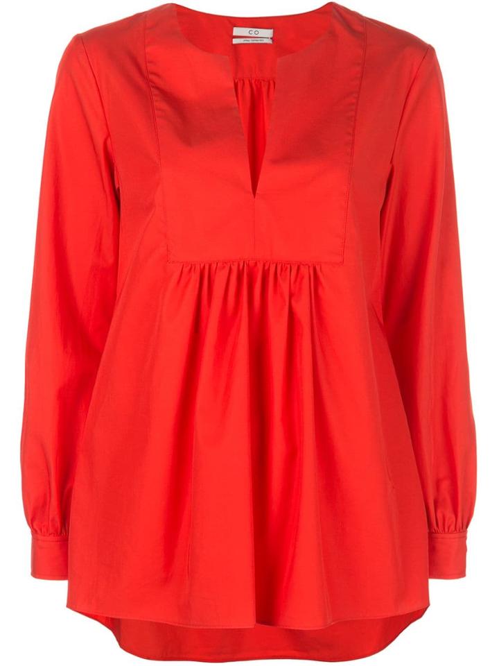Co V-neck Blouse - Red
