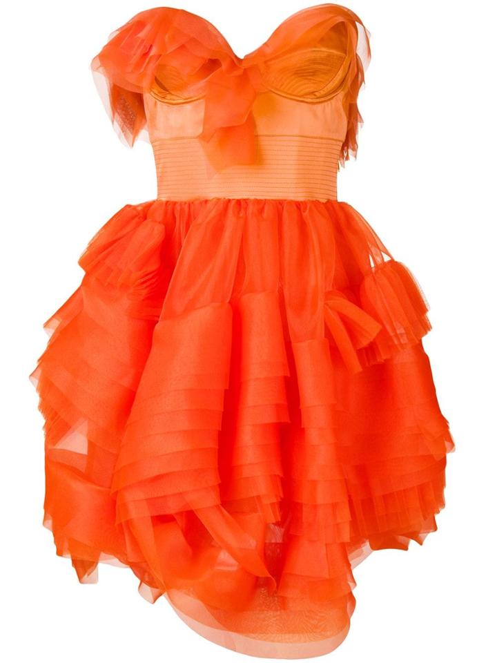 Ermanno Scervino Technical Organza Dress - Orange