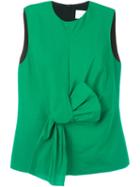 Victoria Victoria Beckham Bow Detail Tank Top, Women's, Size: 8, Green, Silk/viscose/cotton